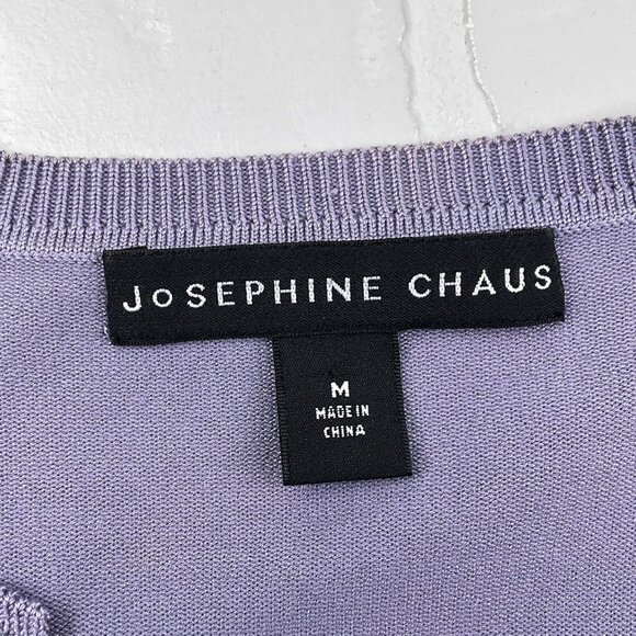 Josephine Chaus 3Pc Set Women Medium Purple Floral Jacket Cardigan Top Silk - Picture 13 of 16